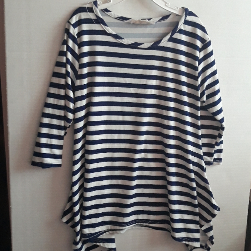 Navy blue and white shirt